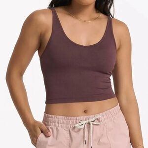Vuori Halo Performance Crop Tank - Chestnut Heather